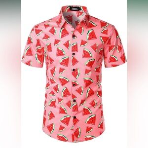 Men’s Short Sleeve Hawaiian Button-Down Shirt